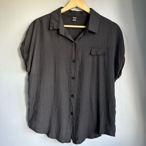 Black Collared Button-Down Shirt